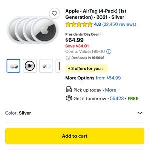 Apple AirTag White Air Tag (4 Pack) - New 100% Authentic/Sealed in Box